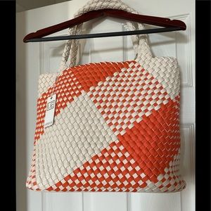 Urban Expressions Vegan white and orange Tote bag